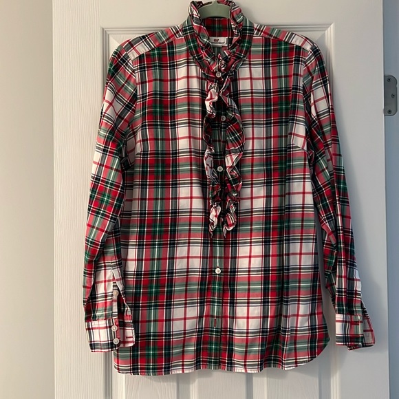 Vineyard Vines Ruffle Button Down - Picture 1 of 5